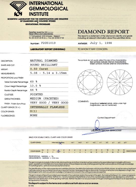 Foto 9 - Diamant 0,50ct IGI Lupenrein Top Wesselton VG/VG, D5656