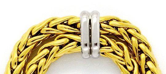 Foto 2 - Doppelzopf Bügel Goldarmband Gelbgold-Weißgold 18K/750, K2334