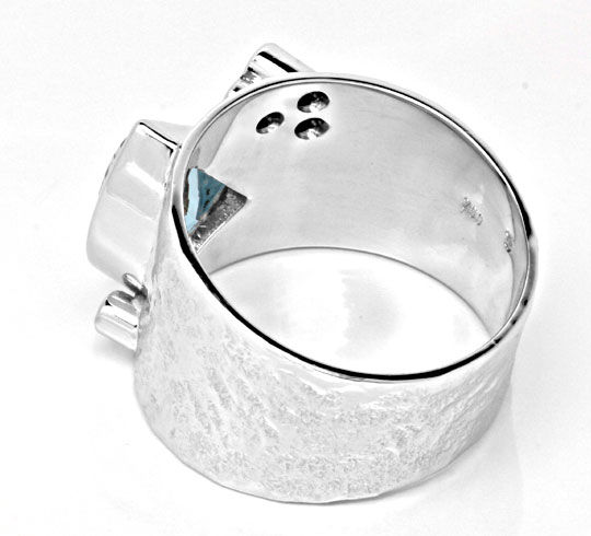 Foto 3 - Diamant Aquamarin Ring Handarbeit 18K Weiss, S6034