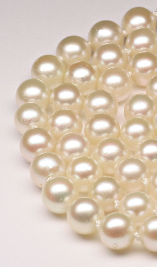 Foto 2 - Lange Akoya Perlenkette 65cm  6,5mm, Goldschloss, S6574