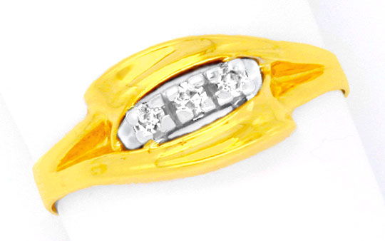 Foto 2 - Diamantring Gelbgold-Weißgold 0,11 Diamanten, S8807